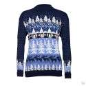 Women's  sweater with a forest. Dark blue