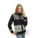 Woman's full zip sweater with a deer